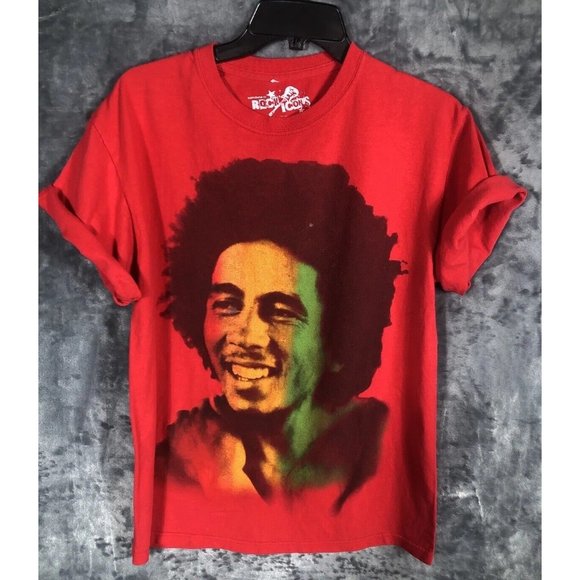 Vintage Bob Marley Rare Concert Shirt￼ Rock Icons Retro Red T-Shirt Size Medium - Picture 4 of 14